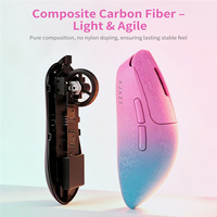 AJ199 NL ULTRA Carbon Mouse Tri Mode 2 4G Kabel Sensor PAW3950 60g Ringan Tanpa Lubang 8K Polling Rate Untuk Gamer PC