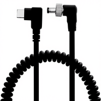 Câble d'alimentation enroulé Alvin's Cables PD Type-C avec verrouillage DC12V pour Atomos Shogun Blackmagic Video Assist Hollyland Mars (angle droit)