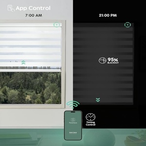 Chất lượng tuyệt vời trong nhà hai lớp thông minh cơ giới <span class=keywords><strong>Zebra</strong></span> Con lăn Rèm cho ngôi nhà - Product Image 5