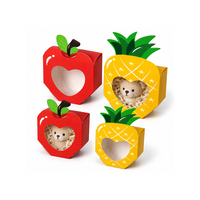 Boîte cadeau en papier rigide écologique en forme d'ananas avec fenêtre en forme de cœur pour l'emballage de bonbons et de friandises