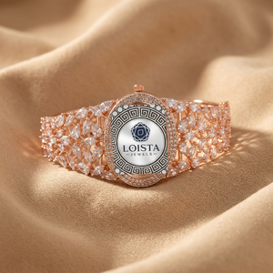 Montre de luxe en quartz et diamants pour femme avec bracelet en verre taillé en marquise de 20 mm, personnalisable - Product Image 1