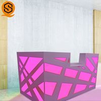 Comptoir de bar lumineux RGB moderne personnalisé pour les discothèques et les hôtels, mobilier commercial écologique