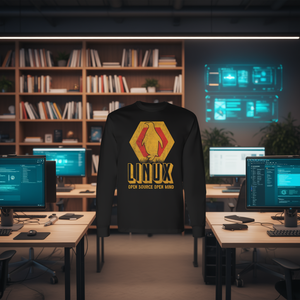 T-shirt à manches longues Linux Penguin Open Source Nerd Geek Software - Product Image 3