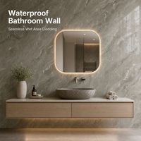 Panneau mural en PVC imperméable imitation marbre, panneaux muraux rigides en PVC imitation pierre, revêtement décoratif intérieur pour bureaux commerciaux et hôtels