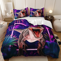 Parure de lit moderne pour adulte en tissu polyester écologique avec imprimé numérique 3D dinosaure jurassique, motif Bully, pour chambre à coucher
