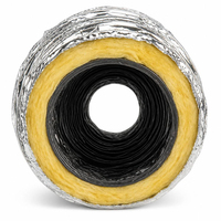 Tuyau d'air flexible en aluminium ignifuge A1, conduit de ventilation isolé R4.5 pour systèmes de climatisation HVAC