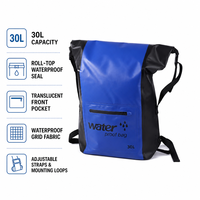 Sac étanche 30L avec séparation humide/sec, sac seau en PVC pour activités de plein air, rafting, natation, plage, sac à dos de rangement