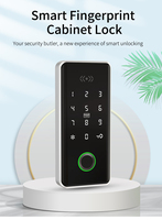 Serrure de casier intelligente, serrure électronique TTLOCK APP Ble 13.56Mhz RFID avec lecteur d'empreintes digitales pour tiroir/armoire avec clavier à code