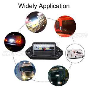 4 pièces, 12V 24V, 4 LED, éclairage de plaque d'immatriculation de voiture, camion, lampe arrière, feu arrière pour remorque, bateau, camping-car - Product Image 2