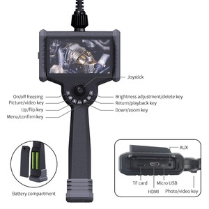 Caméra d'inspection industrielle surdimensionnée de 8 mm, 20 m, LED IP67, écran tactile de 6 pouces, pour les conduites pharmaceutiques de haute pureté - Product Image 3