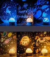 Offre Spéciale fête de vacances Mini lampe de Projection Led nuit USB musique Projection étoile rotatif 6 Projection Film veilleuse pour les enfants