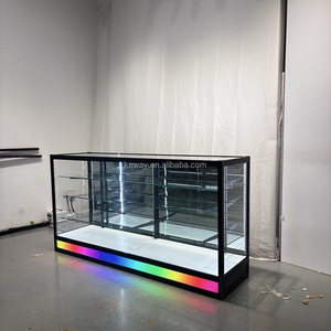 Vitrina <span class=keywords><strong>de</strong></span> Exhibición <span class=keywords><strong>de</strong></span> Aluminio y Vidrio <span class=keywords><strong>de</strong></span> 6 Pies, Personalizada <span class=keywords><strong>de</strong></span> Fábrica, con Iluminación RGB Arcoíris y Estantes Ajustables para Tiendas <span class=keywords><strong>de</strong></span> Cigarrillos y Tabaco - Product Image 2