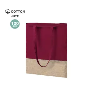 Borsa shopper in cotone e iuta, merchandising sostenibile - Product Image 1
