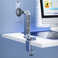 Support magnétique flexible en aluminium Feixiang X62, mini, mécanique, à clipser et à plier pour une utilisation sur bureau