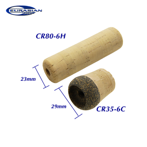 Poignées fendues en liège pur 3A avec encoche <span class=keywords><strong>pour</strong></span> flange <span class=keywords><strong>pour</strong></span> canne à <span class=keywords><strong>pêche</strong></span> sur glace, composant de poignée de canne en liège caoutchouté DIY - Product Image 2