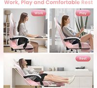 DDP Prix Anji Oem Chaise Fabricant Cuir Rose Tissu Mignon Confortable Silla Kursi Chaise de Jeu pour Adultes Bureau Jeux de Bureau