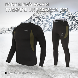 Esdy เซ็ตชุดชั้นในระบายความร้อนขนาดใหญ่พิเศษของผู้ชายชุดลองจอนให้ความอบอุ่นในฤดูหนาว - Product Image 2