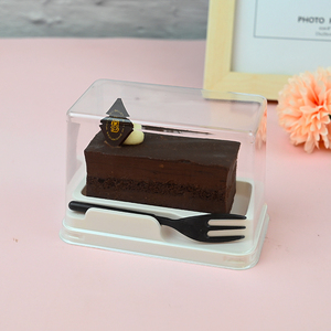 Tiramisu Dessert Box Transparent Clear Pet Food Grade Pastry Pack with Fork <strong>Plastic</strong> Cake Packaging Container for Tiramisu Mousse - Product Image 2