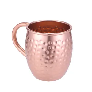 Hot Selling Classic Aluminum Coffee Mug Hammered Ovaloid Beer Drinking Cup Aluminum Moscow Mule Mug