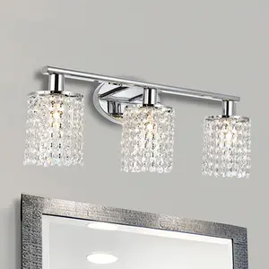 LOHAS Nordic duvar lambaları 3-Light aplikleri kapalı duvar ışıkları oturma odası banyo Vanity aydınlatma armatürleri ile kristal lamba şekli