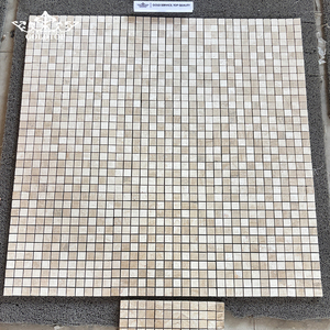GOLDTOP Stock disponible Livraison rapide Tailles variées Motif découpé sur mesure Mosaïque et médaillon en travertin super blanc d'Italie - Product Image 2