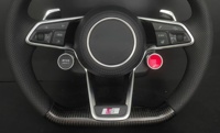 Volant en cuir et fibre de carbone avec bouton de démarrage rouge pour Audi A3/A4/B9/A5/A6/C8/A7/A8/Q3/Q5/Q7/R8/RS6/RS3 (RS Line)
