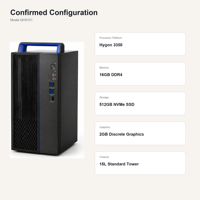 Hygon 3350 8 Çekirdekli 3.0GHz Ofis Bilgisayarı 16GB RAM 512GB NVME SSD 2GB Harici Ekran Kartlı Tam Set PC USB Klavye Mouse Dahil