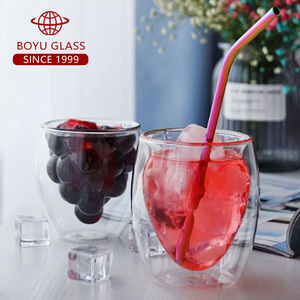 <span class=keywords><strong>Tasse</strong></span> en <span class=keywords><strong>verre</strong></span> borosilicaté épais transparent Double paroi café whisky <span class=keywords><strong>verre</strong></span> à vin pour boissons de jus de lait - Product Image 6