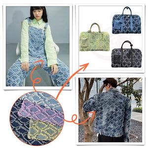 Популярный дизайн, Высококачественная модная двухслойная джинсовая ткань ручной работы для стильной сумки, пальто, платья, 100% хлопок - Product Image 5