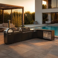Meuble de cuisine extérieur haut de gamme en acier inoxydable, résistant aux intempéries et antirouille, pour station de barbecue, patio et jardin