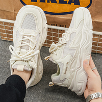 Baskets blanches M9922 pour hommes – Nouvelle collection été – Respirantes en maille, rehaussantes, antidérapantes, à semelle souple – Chaussures de sport décontractées et tendance