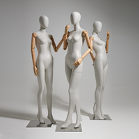 Maniquí Femenino de Cuerpo Completo y Medio Cuerpo, Color Gris Claro, de Lujo, para Exhibición en Escaparates de Tiendas de Ropa Femenina de Alta Gama