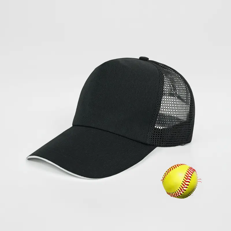 Werbe hüte & Cap100 % Polyester Schaum Mesh Sport kappen für Mann Baseball mütze mit benutzer definiertem Logo Blank Trucker Hut