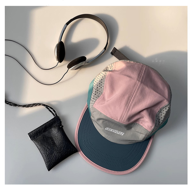 Custom Perforated Breathable Premium Lightweight Five 5 Panel Hat Gym Women Cap Sports Running Quick Dry Fit Hat Mesh