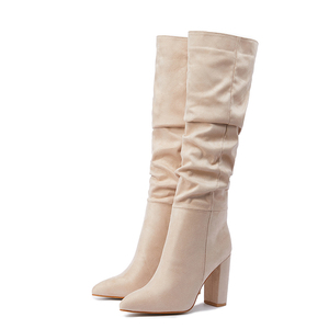 Les défilés européens et américains 2024 présentent les mêmes bottes à talon épais et pointu, des nouvelles bottes pour femmes pour l'hiver 2021 - Product Image 6