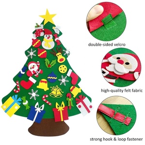 Bộ Cây Giáng Sinh Cảm Thấy 2,3ft, DIY, Đồ Trang Trí Giáng Sinh 18 Món, Có Đèn LED TREO TƯỜNG, Làm Quà Giáng Sinh Cho Trẻ Em, Gia Đình - Product Image 3