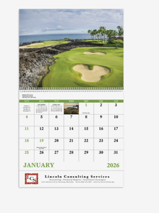 Calendriers personnalisés 2027 avec logo sur spirale pour fairways et greens – Cadeau promotionnel <span class=keywords><strong>de</strong></span> golf haut <span class=keywords><strong>de</strong></span> gamme en gros - Product Image 3