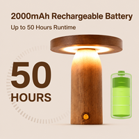 Lampe de table en bois massif avec logo personnalisé, plateau de rangement, gradation progressive, lumière LED rechargeable sans fil pour hôtel, café