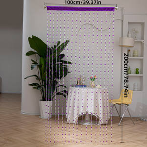 Tenda di Perline in Plastica Cristallina 1x2M, Tenda per Porta con Perline a Forma di <span class=keywords><strong>Cuore</strong></span> Viola Lucido - Product Image 2