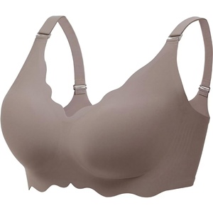Sujetador sin costuras sexy para mujer, con tirantes convertibles, color liso, para bustos grandes, <span class=keywords><strong>push</strong></span>-<span class=keywords><strong>up</strong></span>, tallas grandes, sin aros, con soporte, venta al por mayor de fábrica para verano - Product Image 2