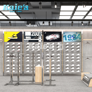 Dispositivi di esposizione per negozi di scarpe su misura per <span class=keywords><strong>calzature</strong></span> sportive con Design 3D del negozio completo - Product Image 6