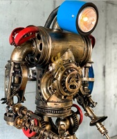 Sculpture de robot steampunk sur mesure de grande taille, art métallique, homme mécanique vintage, artisanat en fer, décoration industrielle, décoration pour la maison, le bureau, le bar