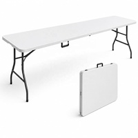 Fabricant de produits, tables pliantes en plastique rectangulaires blanches en HDPE de 96 pouces (8 pieds) pour réceptions de mariage commerciales