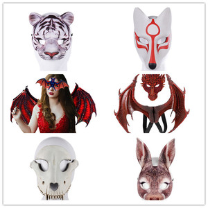 PU Wolf Mask <strong>Halloween</strong> Half Face <strong>Werewolf</strong> Mask Animal Masquerade Mask for Cosplay <strong>Costume</strong> - Product Image 6