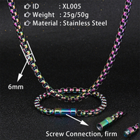 Collier pour homme en acier inoxydable avec fermoir à vis Chaîne à maillons plaquée or Bijoux tendance pour homme et garçon