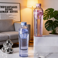 Bouteilles d'eau réutilisables Longstar PC 260ml/500ml, écologiques, sans BPA, avec couvercle pour boire directement, anti-fuite, infuseur à thé, pour la salle de sport et les voyages