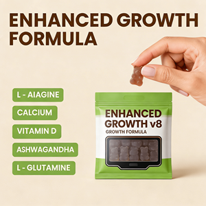 उच्च वृद्धि विटामिन गुम्मस कैल्शियम 100 मिलीग्राम मैग्नीशियम ग्लाइसिनेट 30 मिलीग्राम जस्ता अश्वगंधा ऊंचाई वृद्धि गुम्मस - Product Image 3