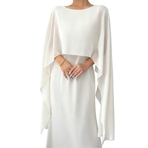 2025 été femmes mode décontracté sans manches châle longue <span class=keywords><strong>robe</strong></span> blanche élégante <span class=keywords><strong>robe</strong></span> pour soirée - Product Image 6