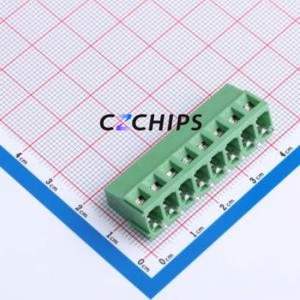 DB128V-5.08-8P-GN-S <b>Screw</b> Terminal <b>Block</b> Through hole Component (THT),P=5.08mm Connector 1x8P 5.08mm Green Through Hole - Product Image 2