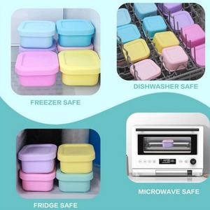 BPA-Free Custom Square Baby Feeder Tray Cute <b>Toddler</b> Food Container Food Grade Silicone Tableware Bowl Baby Feeding Utensil - Product Image 6